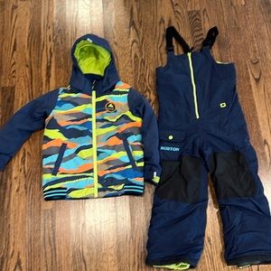 Boys Burton ski jacket and bibs, Size 5/6
